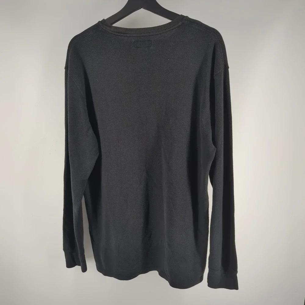 Polo Ralph Lauren Black Knit Thermal Sleepwear Shirt Mens XL Preppy PJ Sleep Top